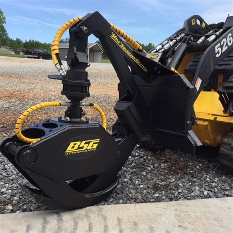 grapple falls off skid steer loading tree on trailer|mini skid steer rotating log grapple.